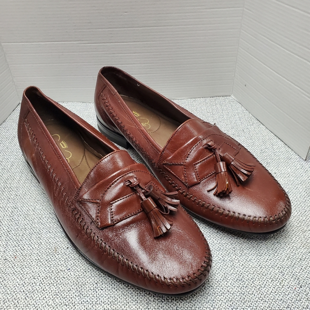 Florsheim Imperial Quality Brown Leather Tassel Loafers Sz 9